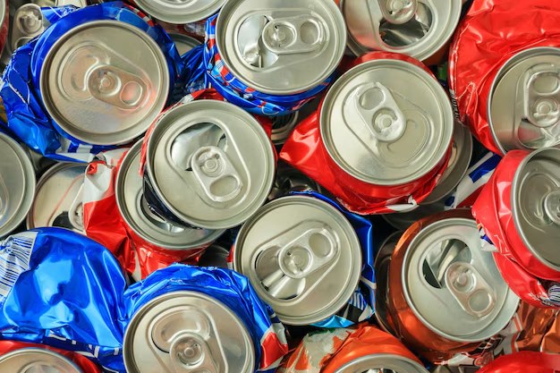 Aluminium cans ready for recycling